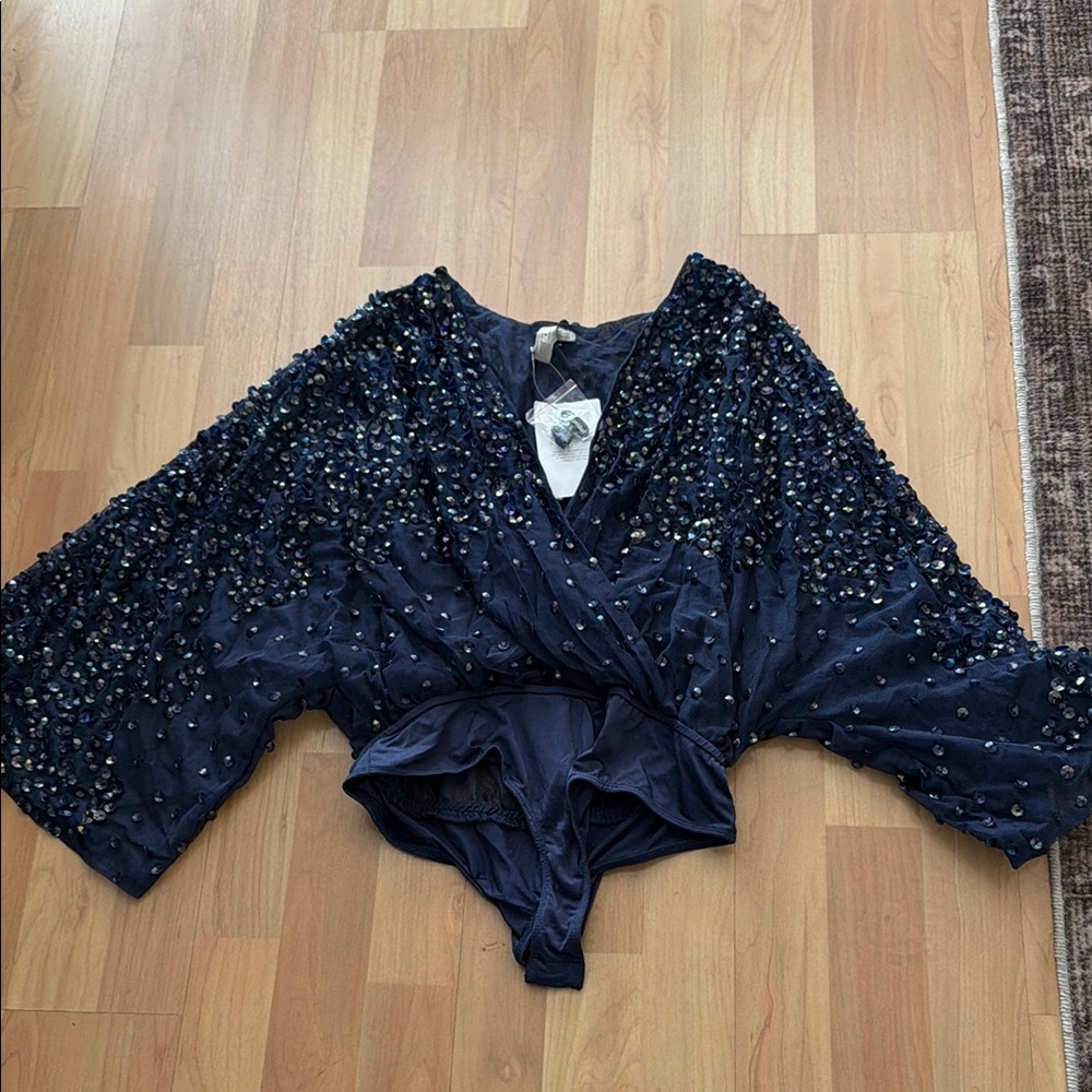 ASOS Midnight Blue Sequin Bodysuit